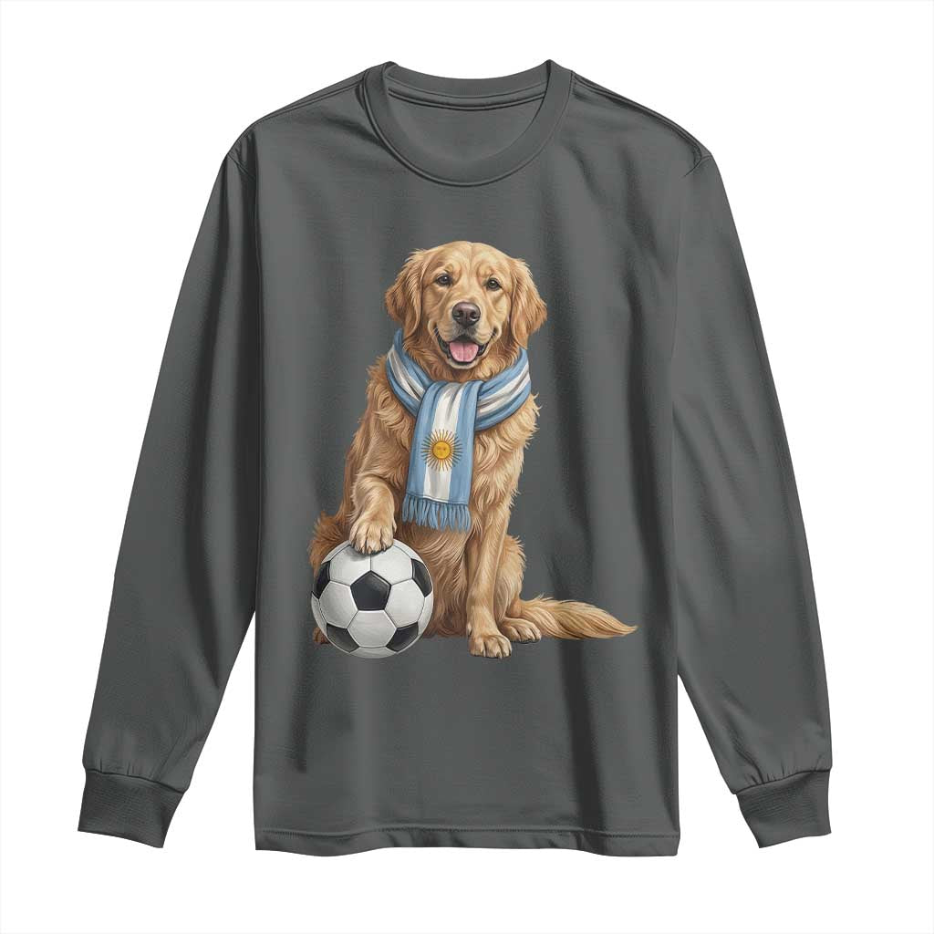 Golden Retriever Soccer Fan Long Sleeve Shirt Argentina Football Pride