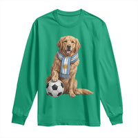 Golden Retriever Soccer Fan Long Sleeve Shirt Argentina Football Pride