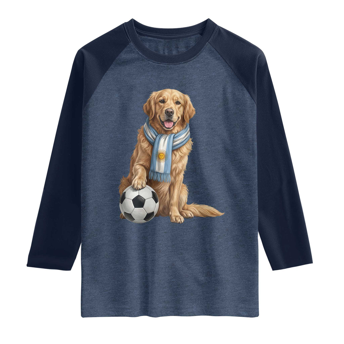 Golden Retriever Soccer Fan Raglan Shirt Argentina Football Pride