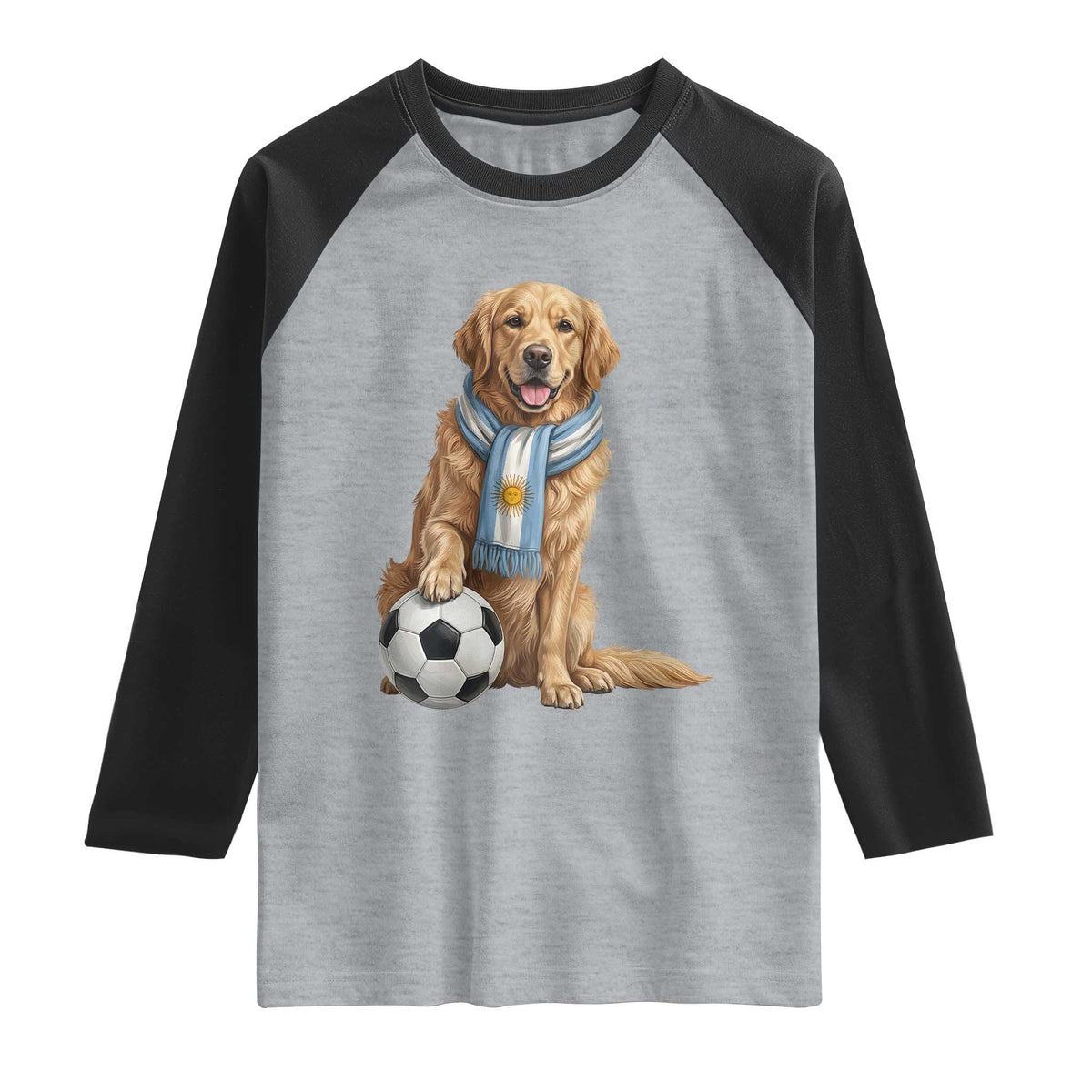 Golden Retriever Soccer Fan Raglan Shirt Argentina Football Pride