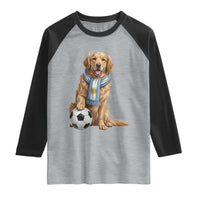Golden Retriever Soccer Fan Raglan Shirt Argentina Football Pride