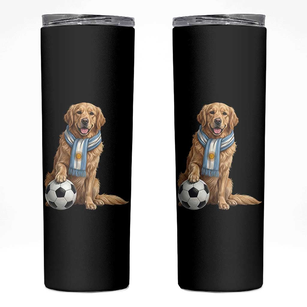 Golden Retriever Soccer Fan Skinny Tumbler Argentina Football Pride
