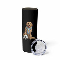 Golden Retriever Soccer Fan Skinny Tumbler Argentina Football Pride