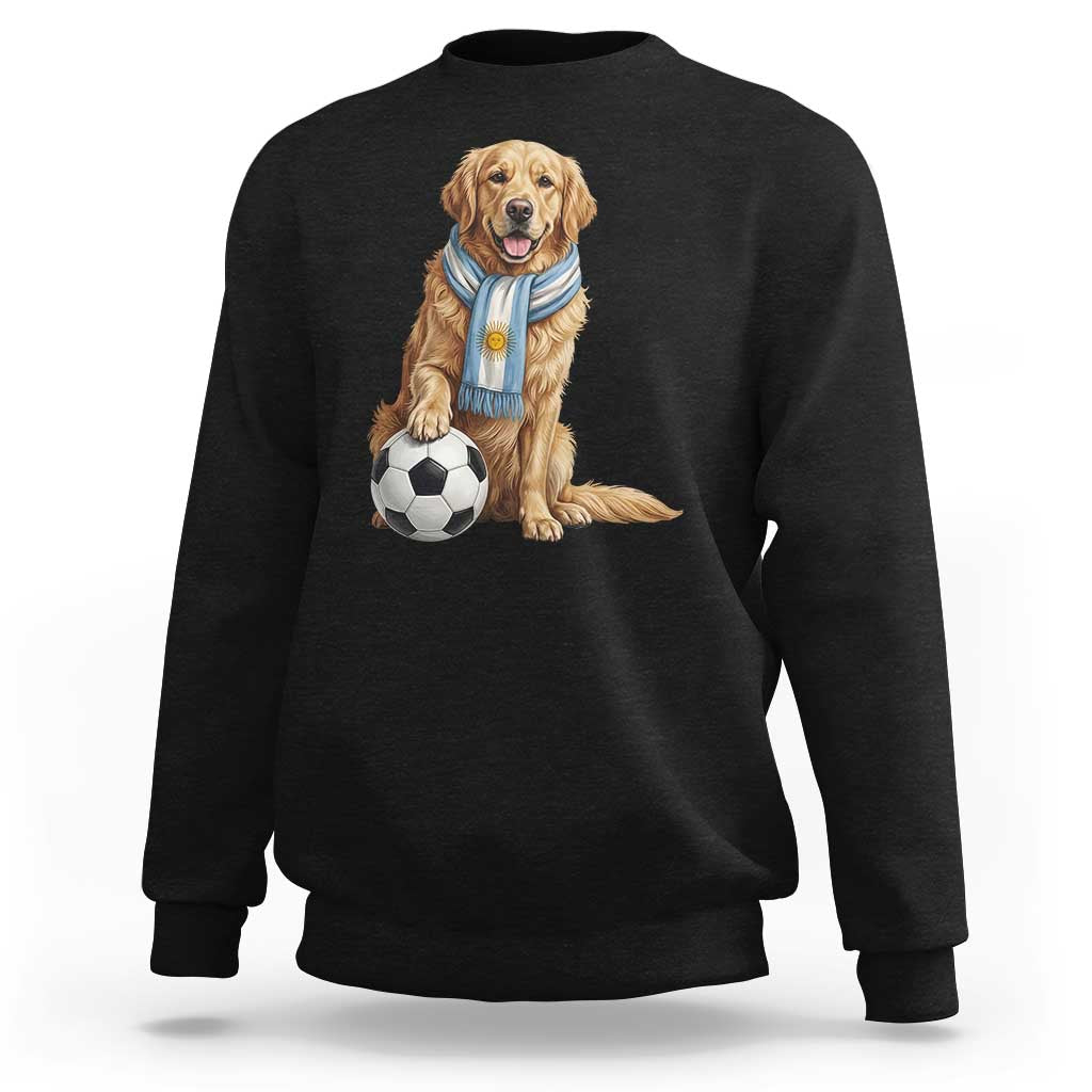 Golden Retriever Soccer Fan Sweatshirt Argentina Football Pride