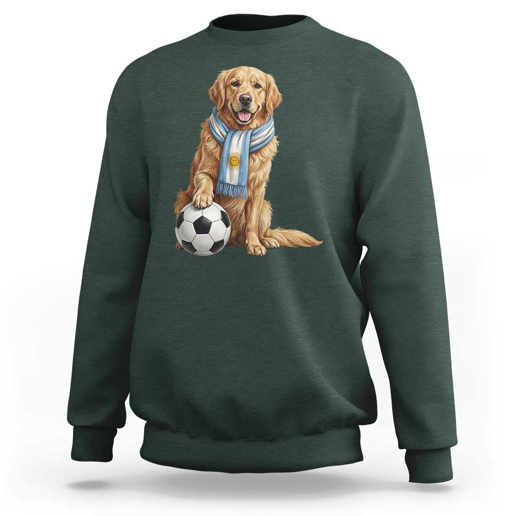 Golden Retriever Soccer Fan Sweatshirt Argentina Football Pride