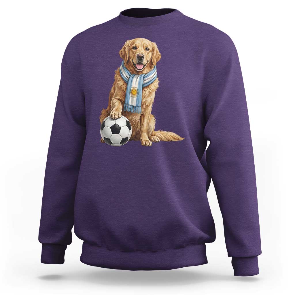 Golden Retriever Soccer Fan Sweatshirt Argentina Football Pride