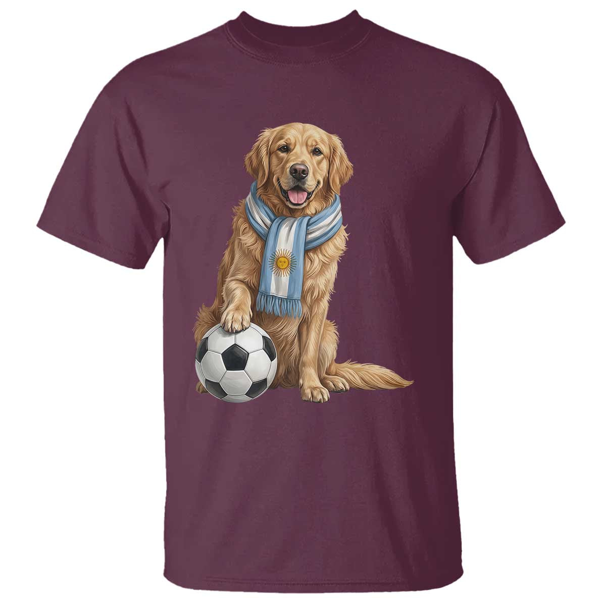 Golden Retriever Soccer Fan T Shirt Argentina Football Pride