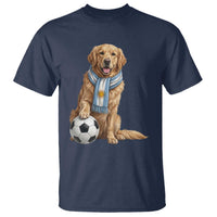 Golden Retriever Soccer Fan T Shirt Argentina Football Pride