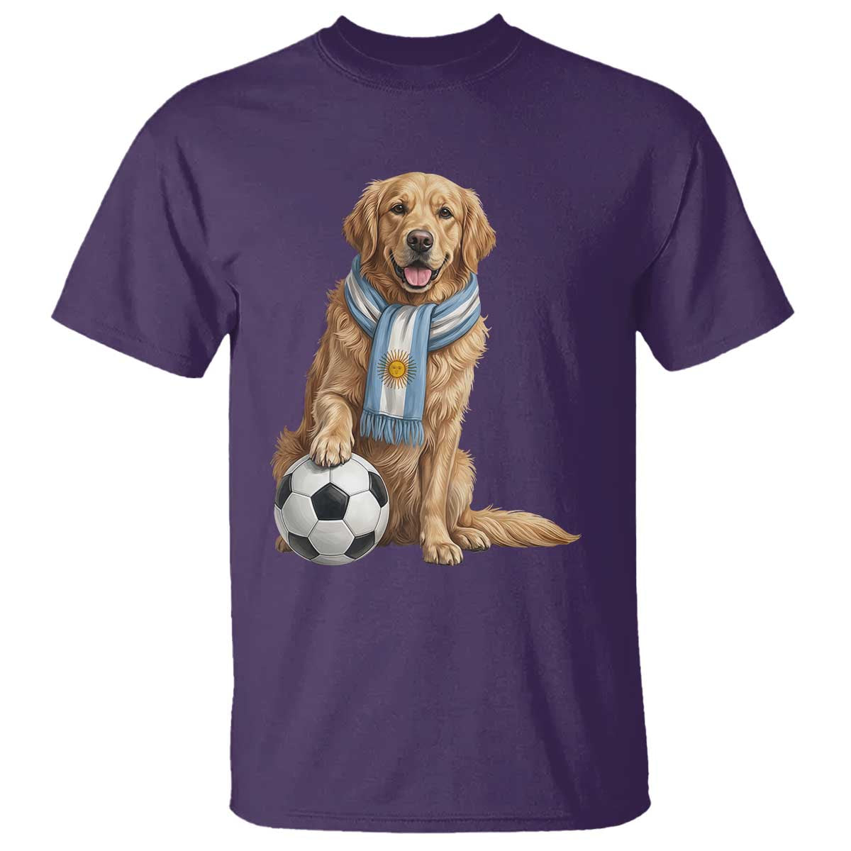 Golden Retriever Soccer Fan T Shirt Argentina Football Pride