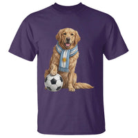 Golden Retriever Soccer Fan T Shirt Argentina Football Pride