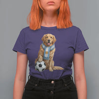 Golden Retriever Soccer Fan T Shirt For Women Argentina Football Pride