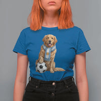 Golden Retriever Soccer Fan T Shirt For Women Argentina Football Pride
