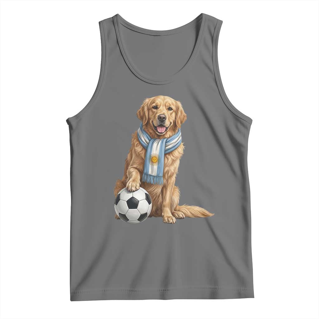 Golden Retriever Soccer Fan Tank Top Argentina Football Pride