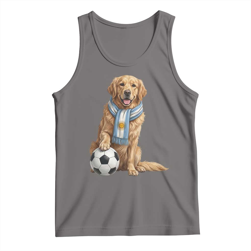 Golden Retriever Soccer Fan Tank Top Argentina Football Pride