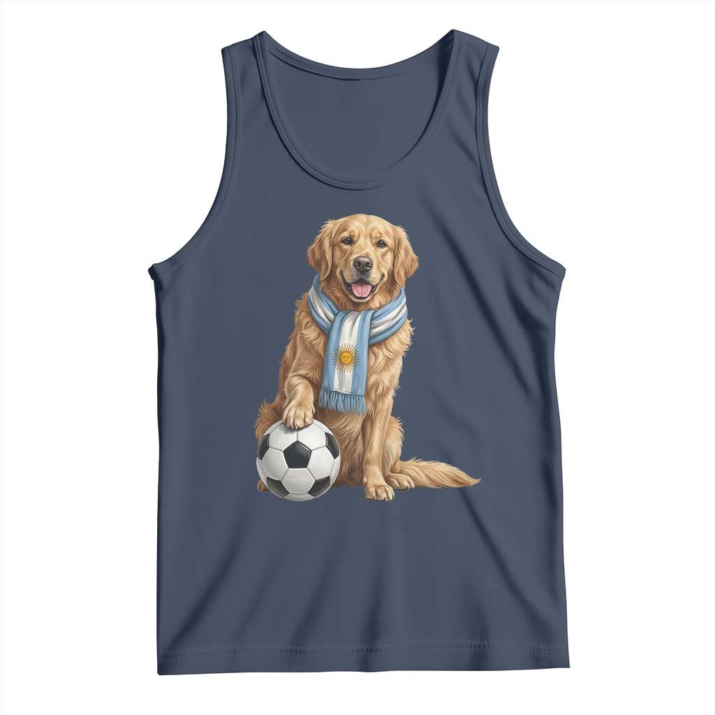 Golden Retriever Soccer Fan Tank Top Argentina Football Pride