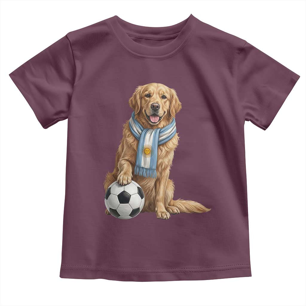 Golden Retriever Soccer Fan Toddler T Shirt Argentina Football Pride