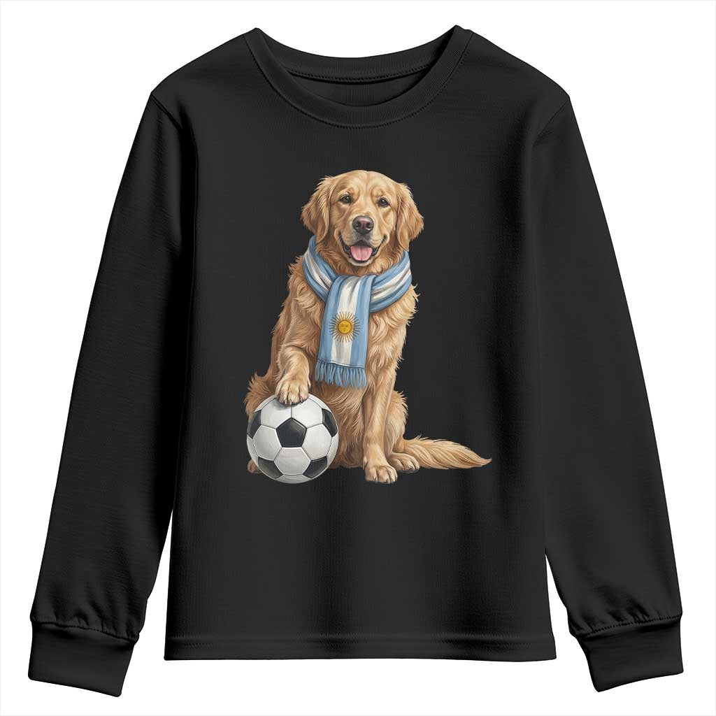 Golden Retriever Soccer Fan Youth Sweatshirt Argentina Football Pride