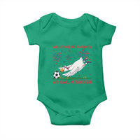 Funny USA Goose Football Baby Onesie Welcome To America We Call It Soccer