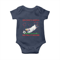 Funny USA Goose Football Baby Onesie Welcome To America We Call It Soccer
