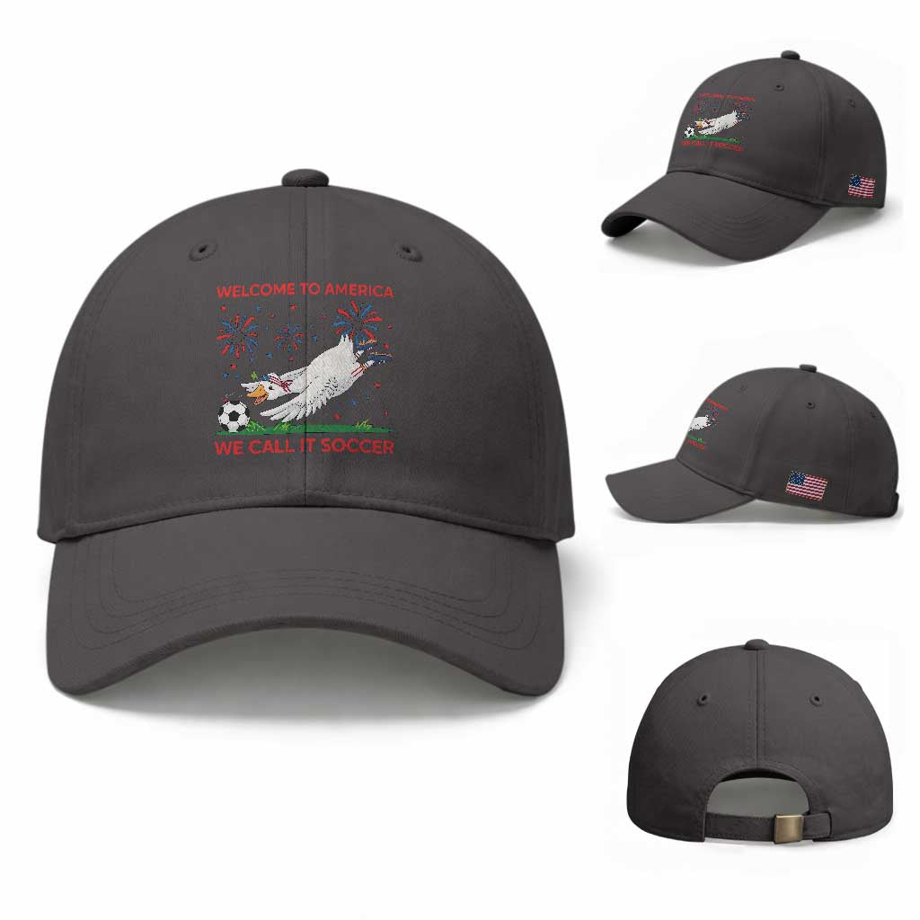 Funny USA Goose Football Baseball Cap Welcome To America We Call It Soccer