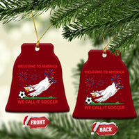 Funny USA Goose Football Ceramic Ornament Welcome To America We Call It Soccer