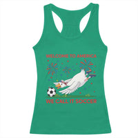 Funny USA Goose Football Racerback Tank Top Welcome To America We Call It Soccer
