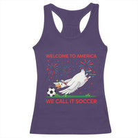 Funny USA Goose Football Racerback Tank Top Welcome To America We Call It Soccer