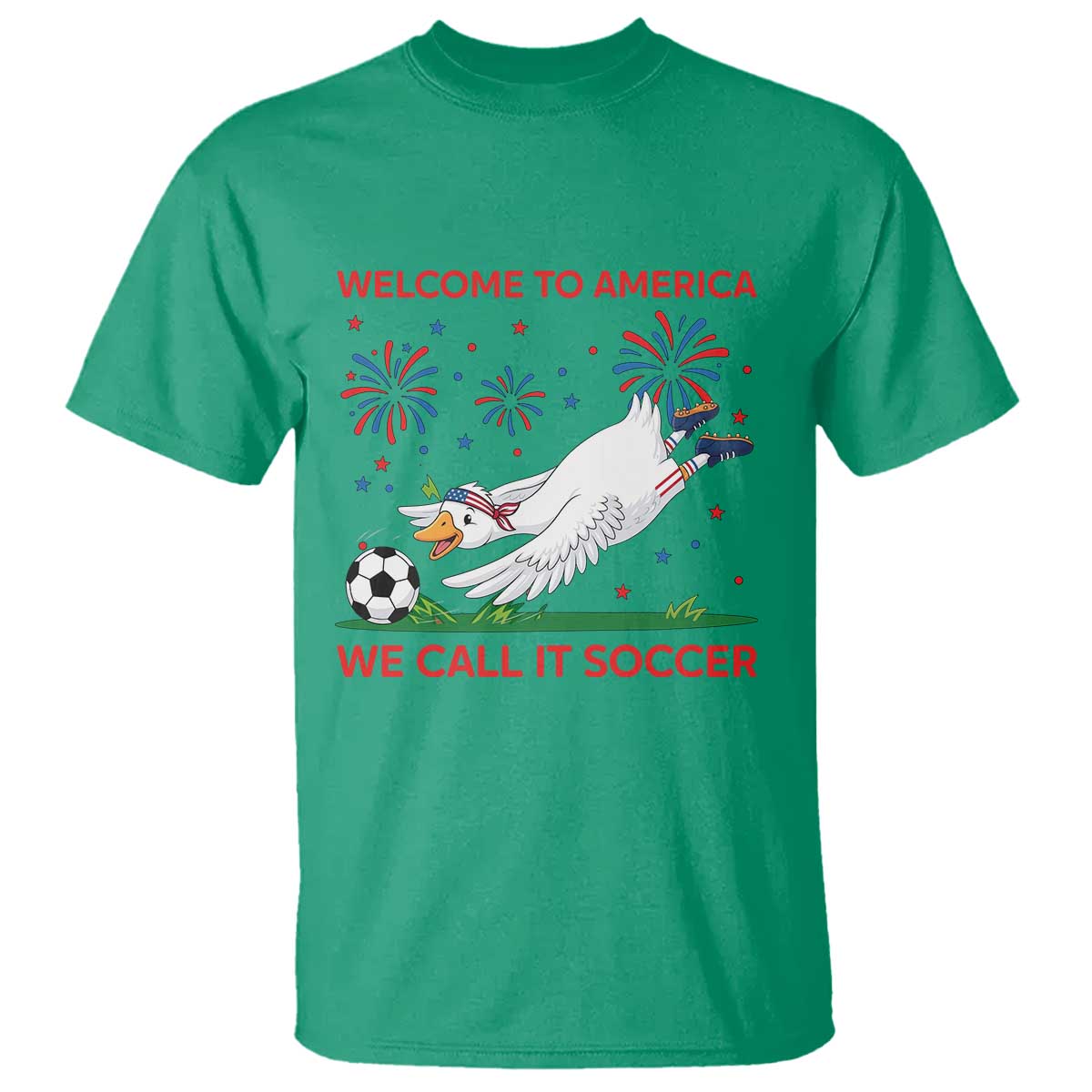 Funny USA Goose Football T Shirt Welcome To America We Call It Soccer