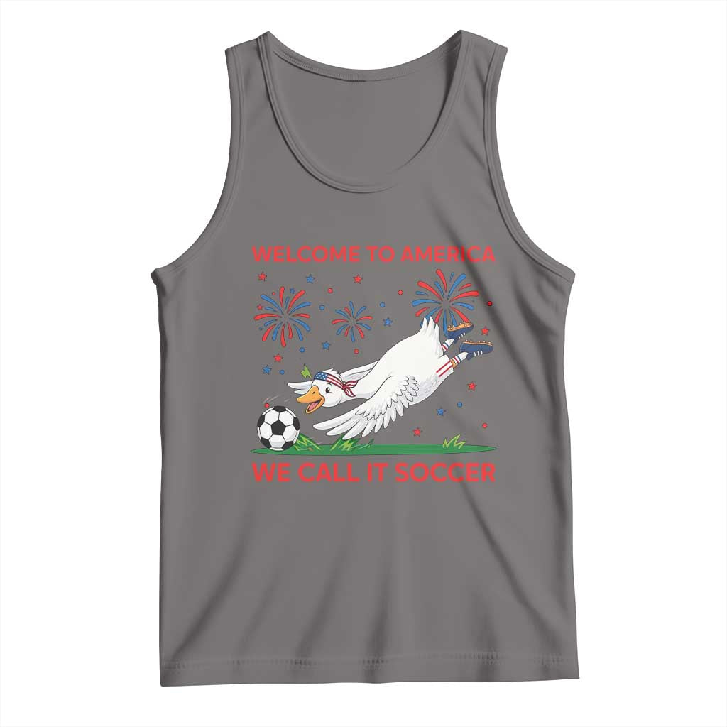 Funny USA Goose Football Tank Top Welcome To America We Call It Soccer