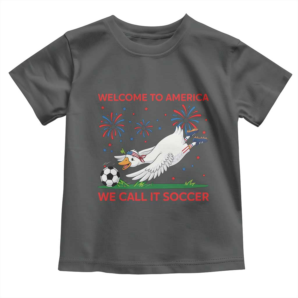 Funny USA Goose Football Toddler T Shirt Welcome To America We Call It Soccer