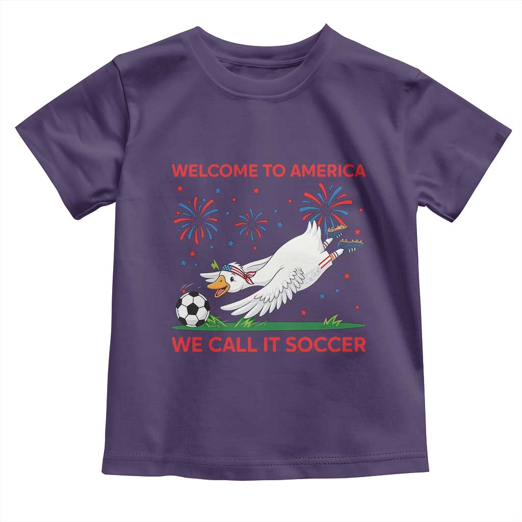 Funny USA Goose Football Toddler T Shirt Welcome To America We Call It Soccer