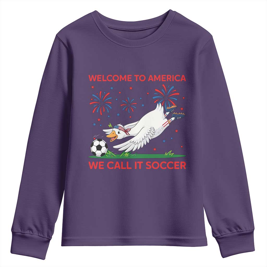 Funny USA Goose Football Youth Sweatshirt Welcome To America We Call It Soccer