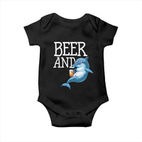 Dolphin And Beer Lover Funny Beach Life Gift Baby Onesie - Wonder Print Shop