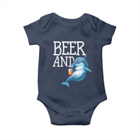 Dolphin And Beer Lover Funny Beach Life Gift Baby Onesie - Wonder Print Shop