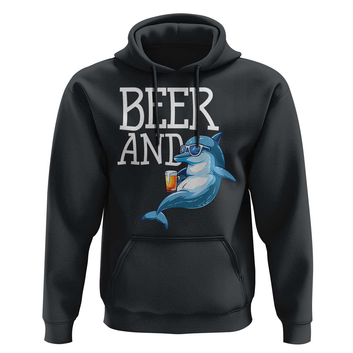 Dolphin And Beer Lover Funny Beach Life Gift Hoodie - Wonder Print Shop
