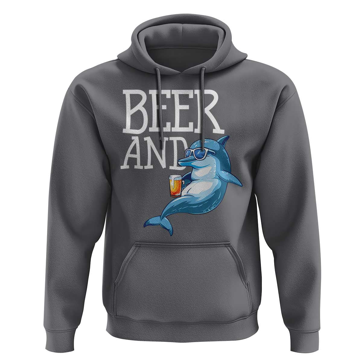 Dolphin And Beer Lover Funny Beach Life Gift Hoodie - Wonder Print Shop