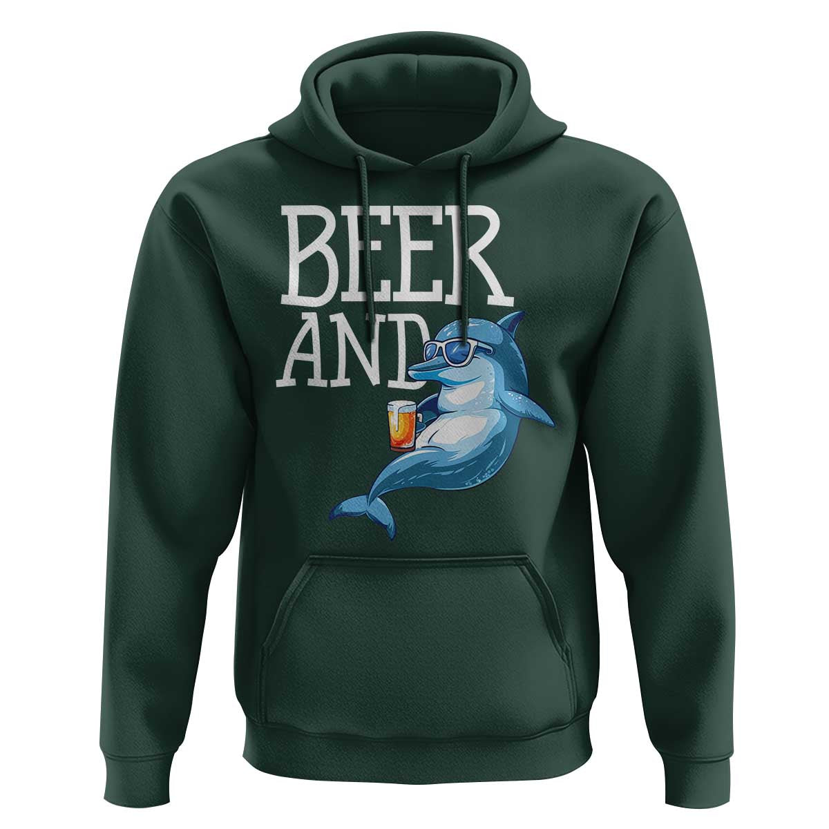 Dolphin And Beer Lover Funny Beach Life Gift Hoodie - Wonder Print Shop