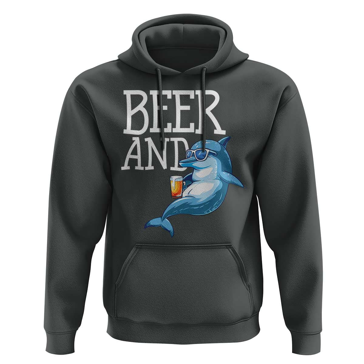 Dolphin And Beer Lover Funny Beach Life Gift Hoodie - Wonder Print Shop