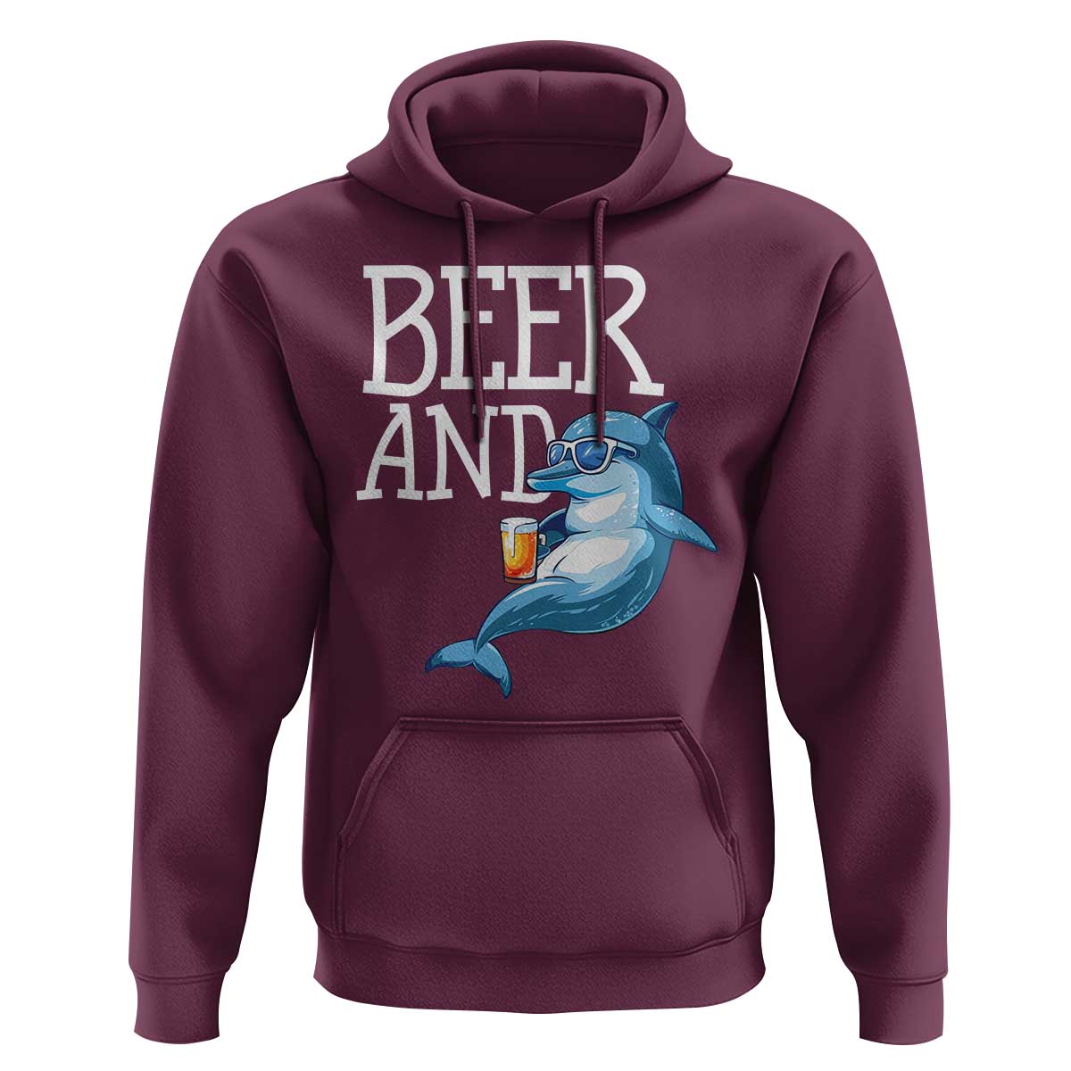 Dolphin And Beer Lover Funny Beach Life Gift Hoodie - Wonder Print Shop