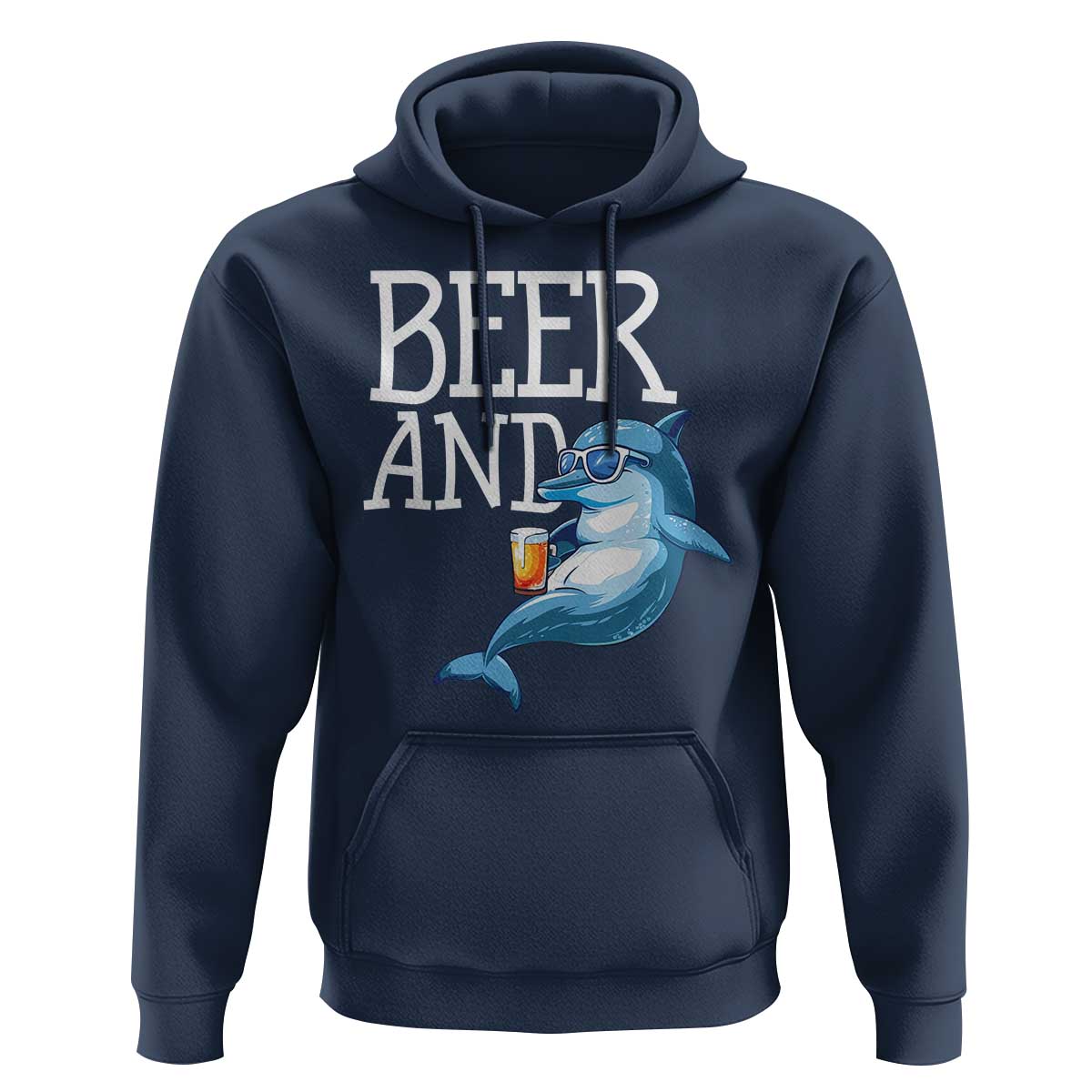Dolphin And Beer Lover Funny Beach Life Gift Hoodie - Wonder Print Shop
