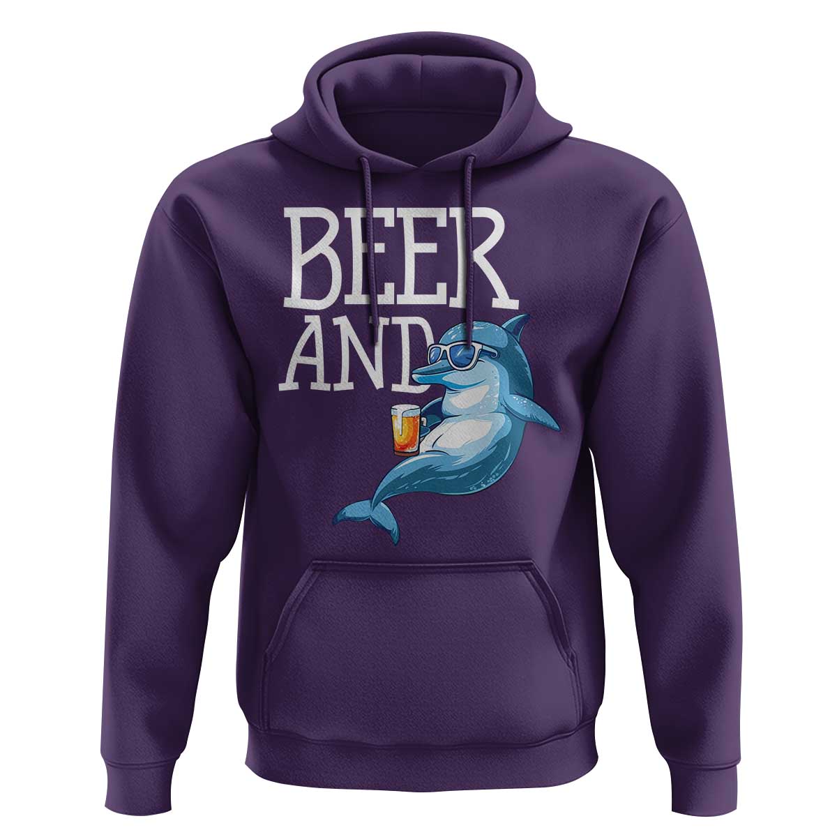 Dolphin And Beer Lover Funny Beach Life Gift Hoodie - Wonder Print Shop