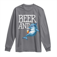 Dolphin And Beer Lover Funny Beach Life Gift Long Sleeve Shirt - Wonder Print Shop