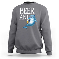 Dolphin And Beer Lover Funny Beach Life Gift Sweatshirt - Wonder Print Shop