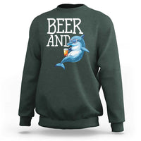 Dolphin And Beer Lover Funny Beach Life Gift Sweatshirt - Wonder Print Shop