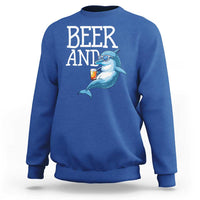 Dolphin And Beer Lover Funny Beach Life Gift Sweatshirt - Wonder Print Shop