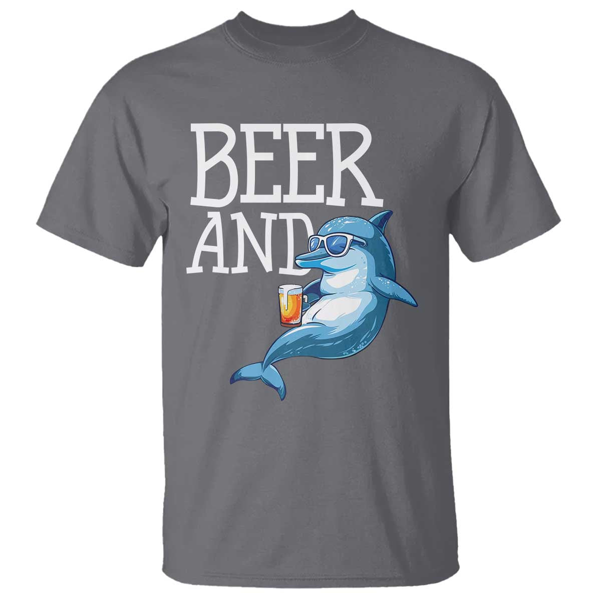Dolphin And Beer Lover Funny Beach Life Gift T Shirt - Wonder Print Shop
