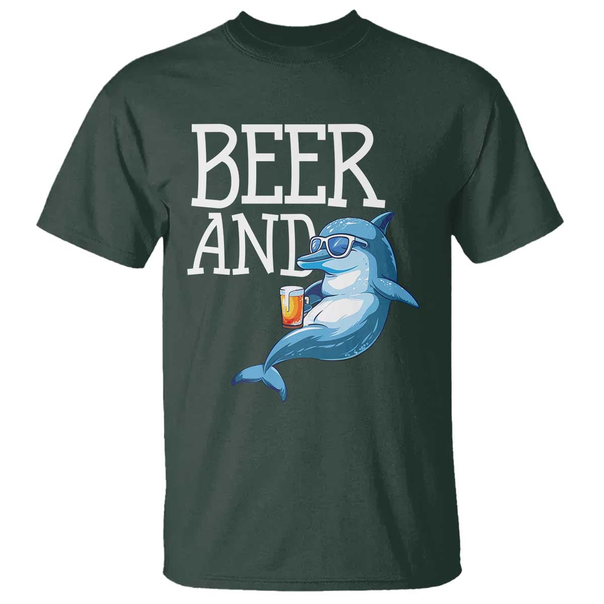 Dolphin And Beer Lover Funny Beach Life Gift T Shirt - Wonder Print Shop
