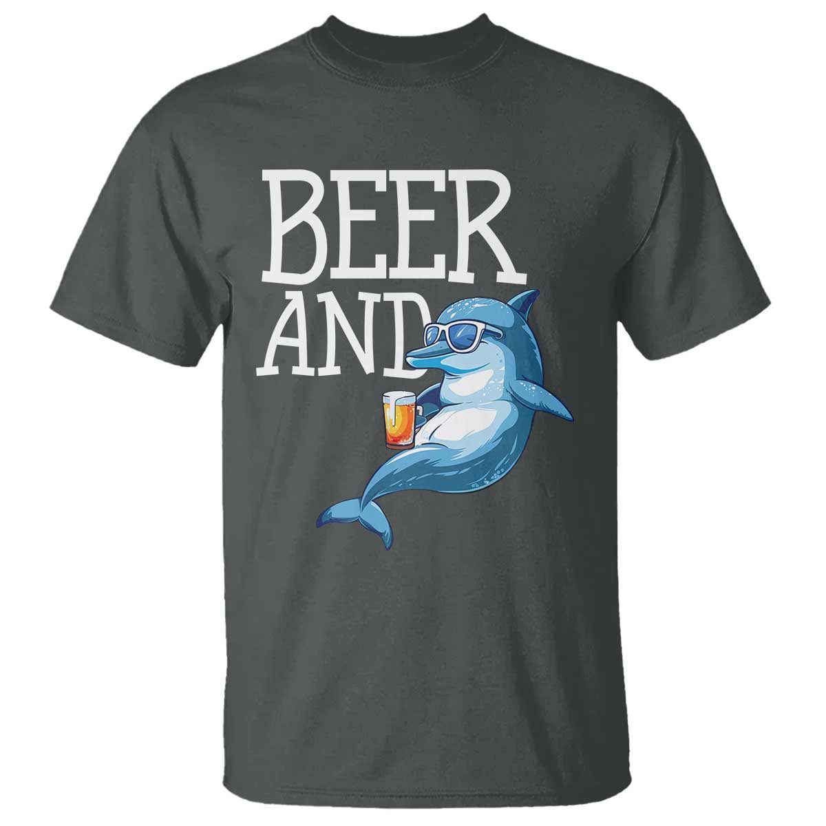 Dolphin And Beer Lover Funny Beach Life Gift T Shirt - Wonder Print Shop