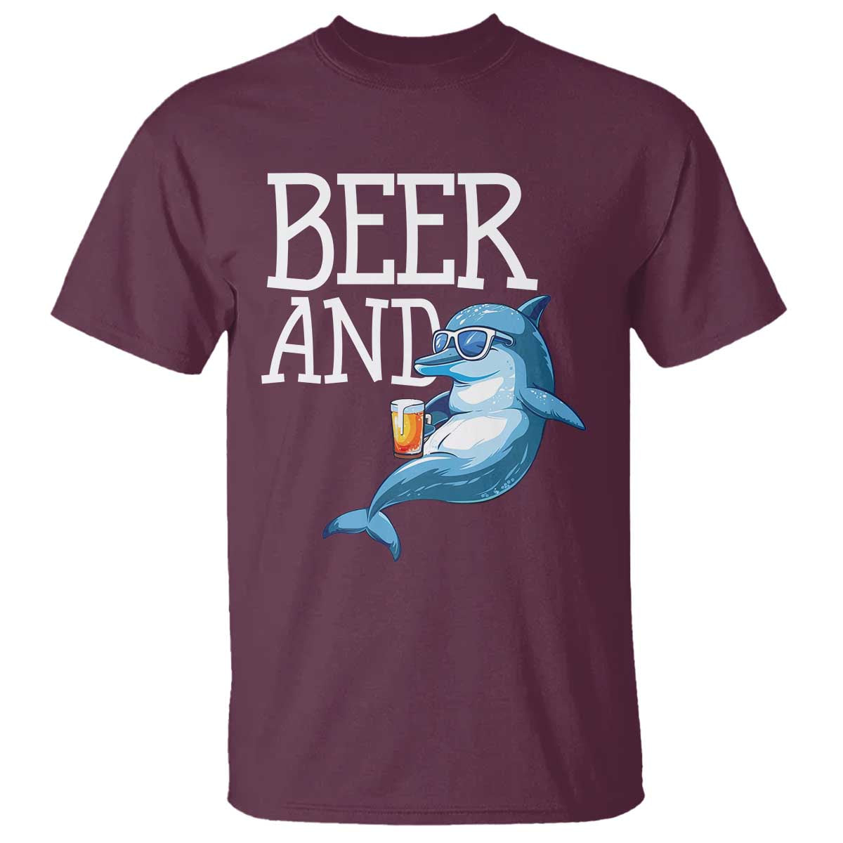 Dolphin And Beer Lover Funny Beach Life Gift T Shirt - Wonder Print Shop