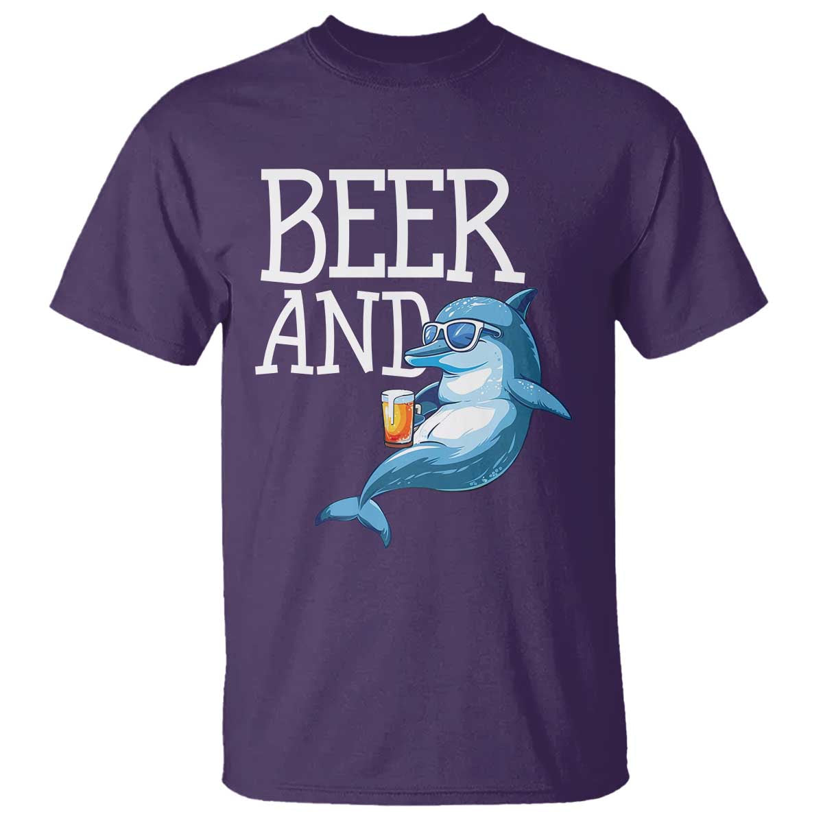 Dolphin And Beer Lover Funny Beach Life Gift T Shirt - Wonder Print Shop